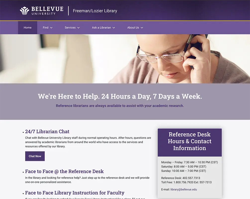 Bellevue University Library Interior